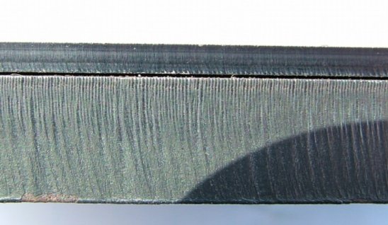 Oxygen-cut mild steel edge